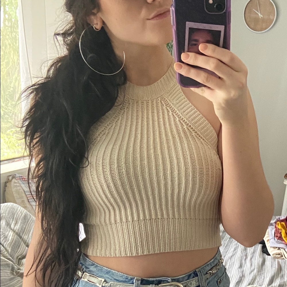 Tan Crop Top